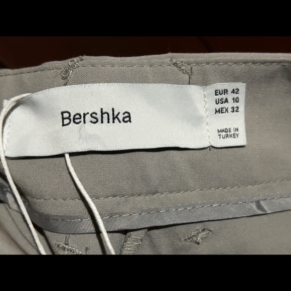 Bershka Boxer High Rise Wrap Over Wide Leg Tailored Trouser Pants Stone Size 10 - Picture 13 of 16